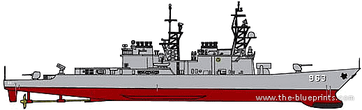Эсминец USS DDG-963 Spuance [Destroyer] - чертежи, габариты, рисунки